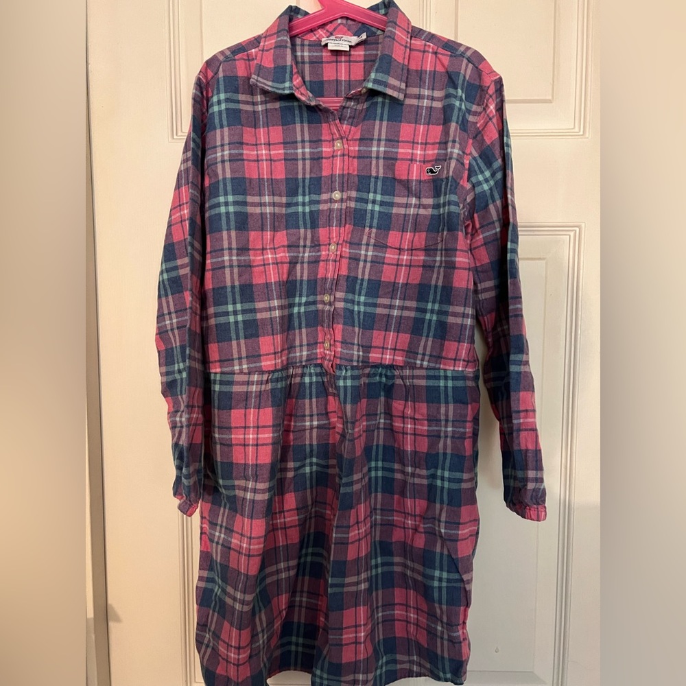Vineyard vines Girls Size 14 Plaid Flannel Dress